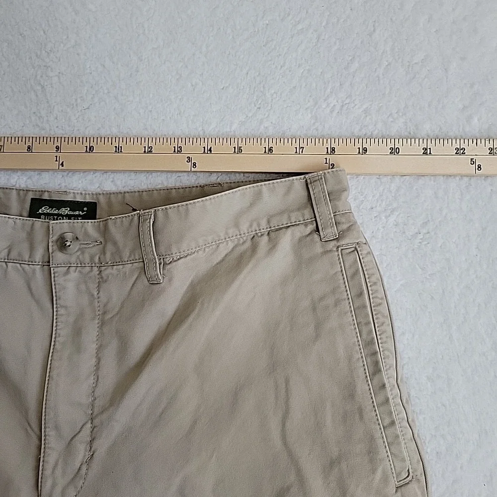 Eddie Bauer Pants‎ Men's 38 Beige Ruston Fit Pleated Cuffed Dress Baggy 38x30